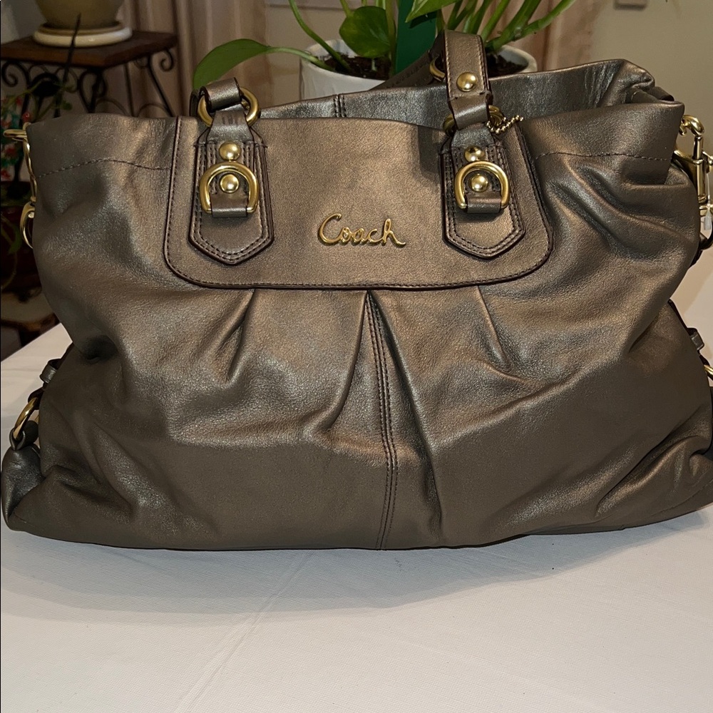 Coach Metallic Taupe Bag